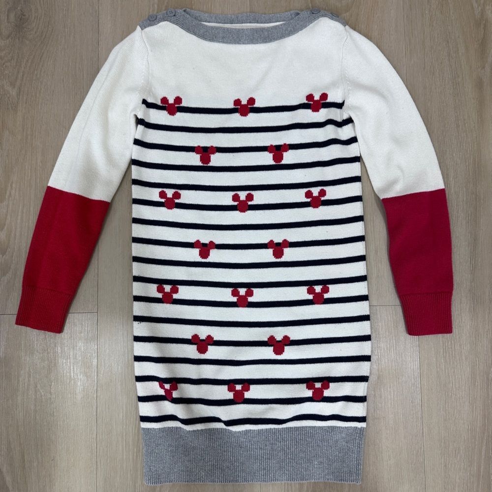 Disney x Gap Mickey Mouse Sweater Dress, size M (8), white and red